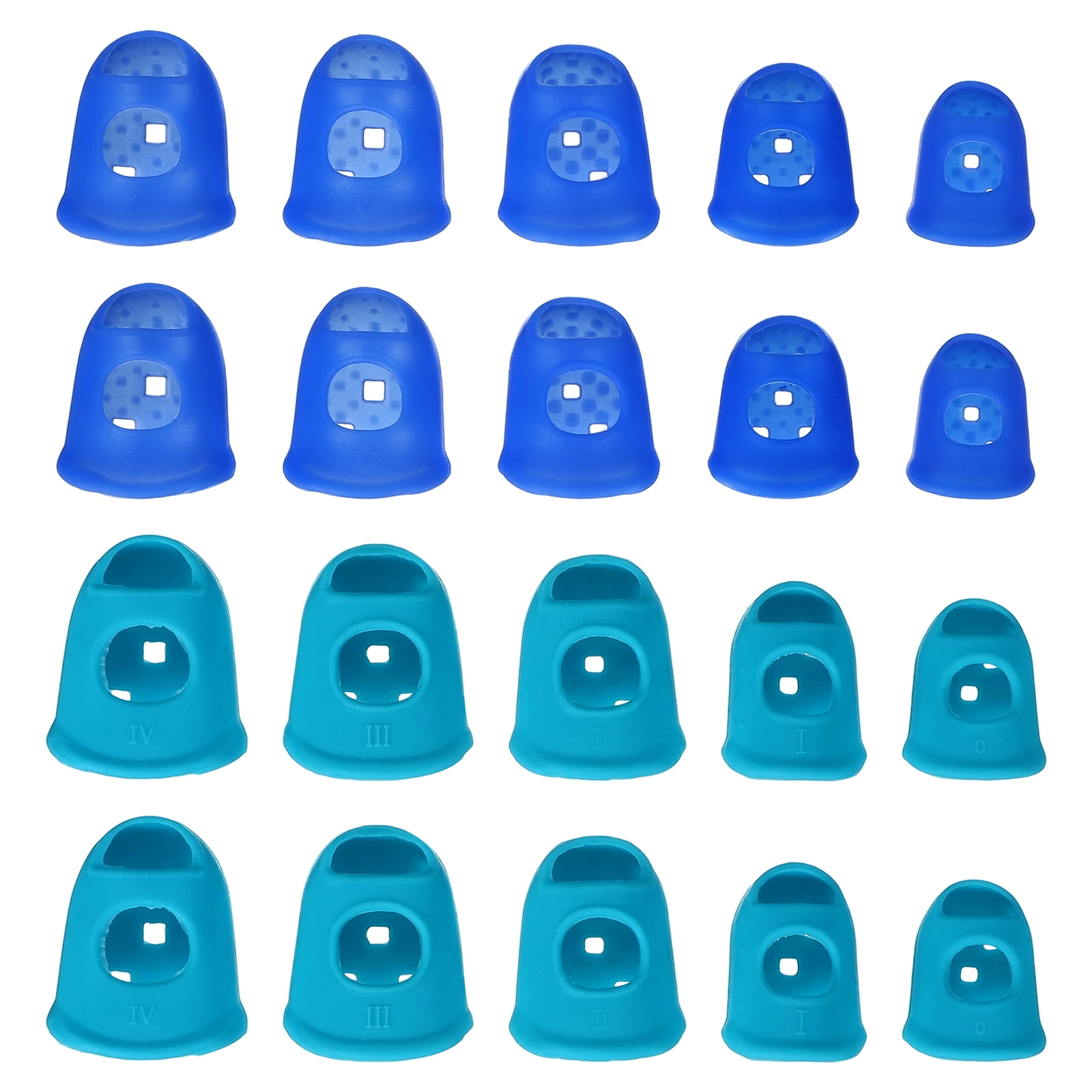 Uxcell Rubber Finger Tips Office 5 Sizes, 20Pcs Guitar Fingertip ...