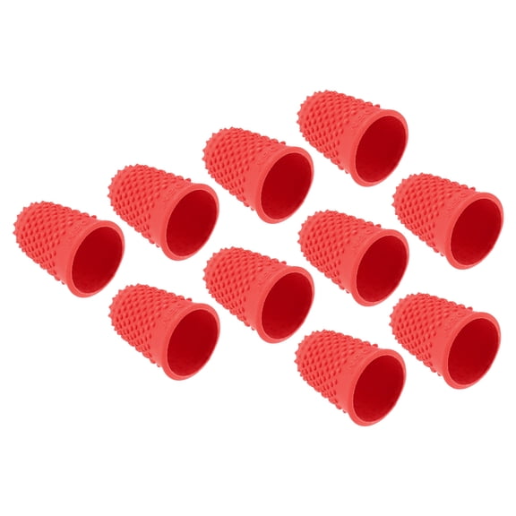 Uxcell Rubber Finger Tips Silicone Thumb Fingertip Protector Covers Guard Pads Thimble Grips Red Small Size 10 Pack