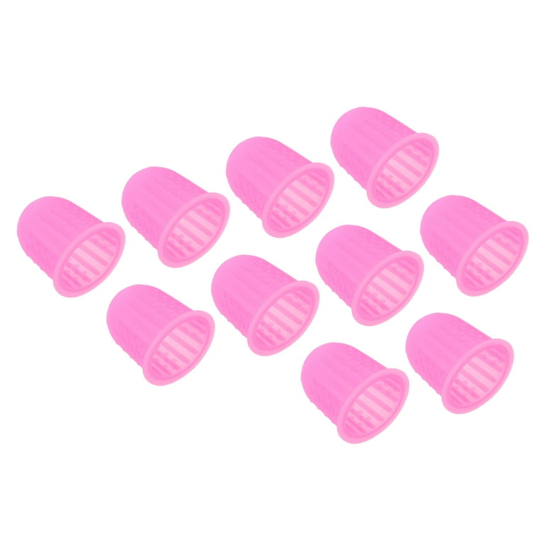 Uxcell Finger Tips Anti Slip Fingertip Protector, 20 Pack Silicone Finger Guard, Pink