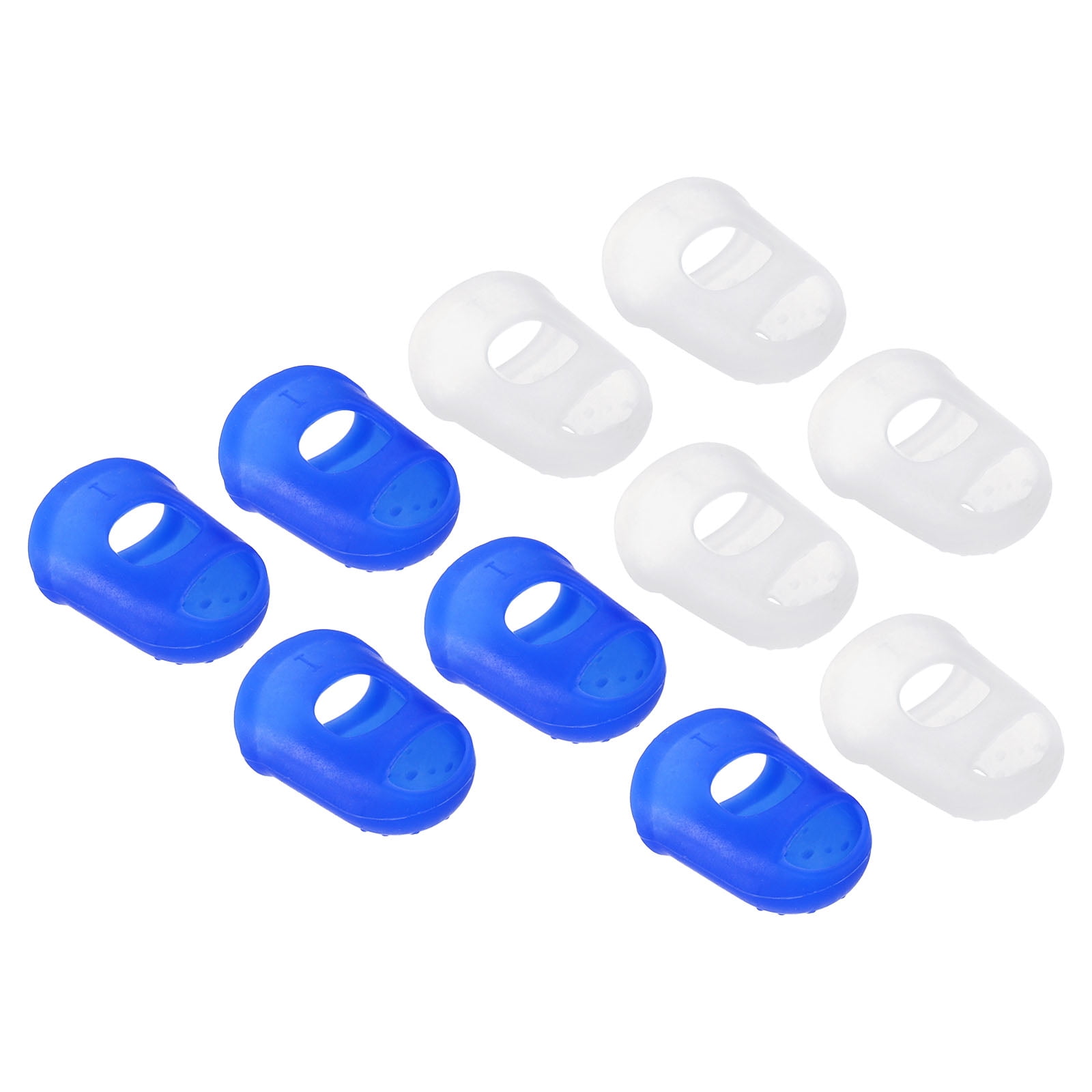 Uxcell Rubber Finger Tips Silicone Thumb Fingertip Protector Thimble for Guitar Playing Blue Clear Small Size 20 Pack
