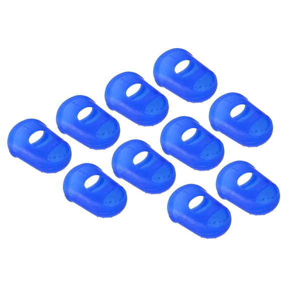 Uxcell Rubber Finger Tips Silicone Thumb Fingertip Protector Thimble for Guitar Playing Blue Small Size 30 Pack