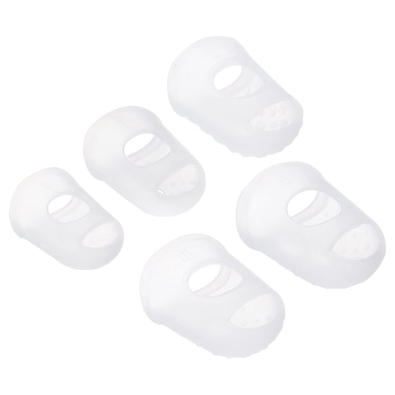 Uxcell Rubber Finger Tips Silicone Thumb Fingertip Protector Thimble for Guitar Playing Clear 5 Size Assorted 20 Pack