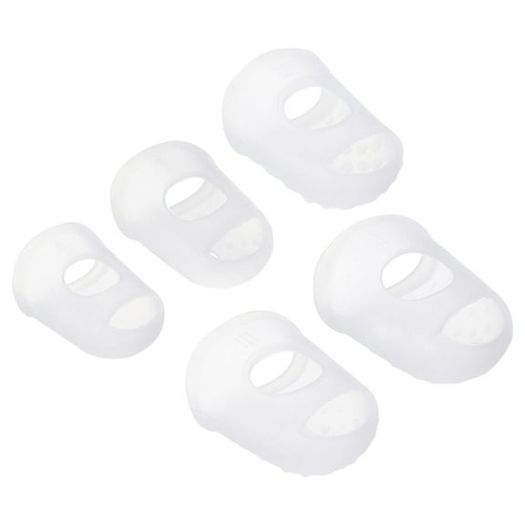 Uxcell Rubber Finger Tips Silicone Thumb Fingertip Protector Thimble for Guitar Playing Clear 5 Size Assorted 20 Pack