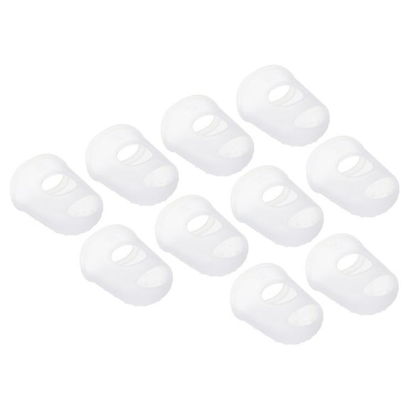 Uxcell Rubber Finger Tips Silicone Thumb Fingertip Protector Thimble for Guitar Playing Clear Large Size 15 Pack