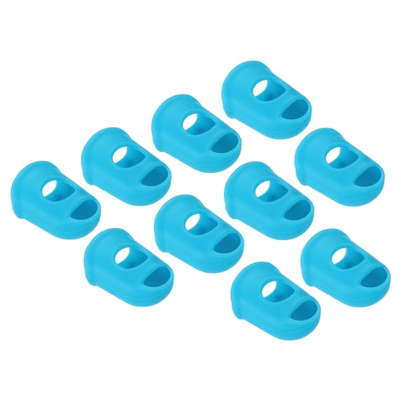 Uxcell Rubber Finger Tips Silicone Thumb Fingertip Protector Thimble for Guitar Playing Sky Blue XS Size 30 Pack