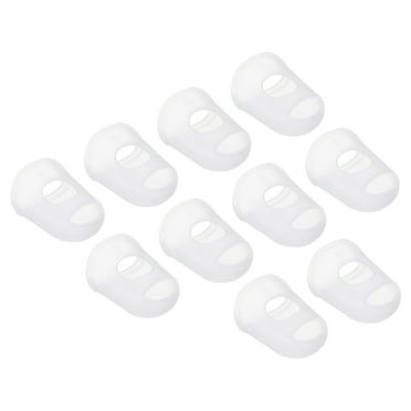 Uxcell Rubber Finger Tips Silicone Thumb Fingertip Protector Thimble for Guitar Playing Transparent XS Size 15 Pack