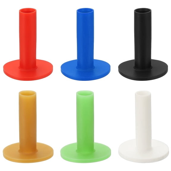 Uxcell Rubber Golf Practice Tee, Driving Tee 2.6 Inch & 6 Pack & Rubber & 6 Colors-Fitting for (Indoor/Outdoor/Golf Hitting Mats/Courses/Backyards/Lawns)