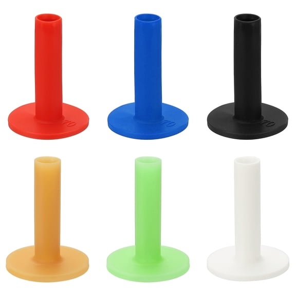 Uxcell Rubber Golf Practice Tee, Driving Tee 2.8 Inch & 6 Pack & Rubber & 6 Colors-Fitting for (Indoor/Outdoor/Golf Hitting Mats/Courses/Backyards/Lawns)
