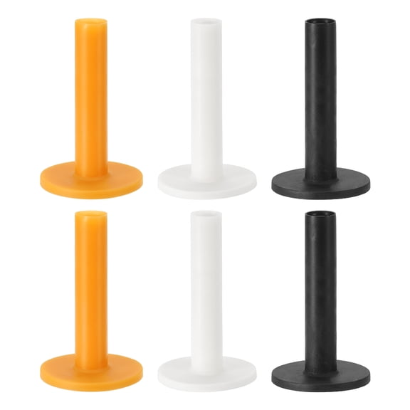 Uxcell Rubber Golf Tee, 6 Pcs 3.5" Mix Size Golf Practice Tees Training Driving Range Tee, Black/White/Yellow