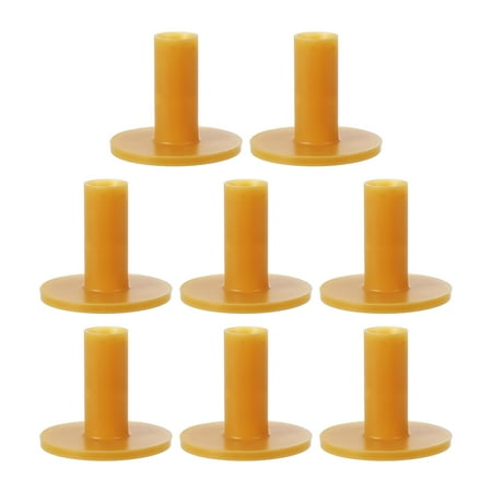 Uxcell Rubber Golf Tee, 8 Pack 2.1 Inch Golf Practice Tees Training Driving Range Tee Stable Golf Ball Holder for Outdoor Indoor Hitting Mat Golf Mat, Yellow