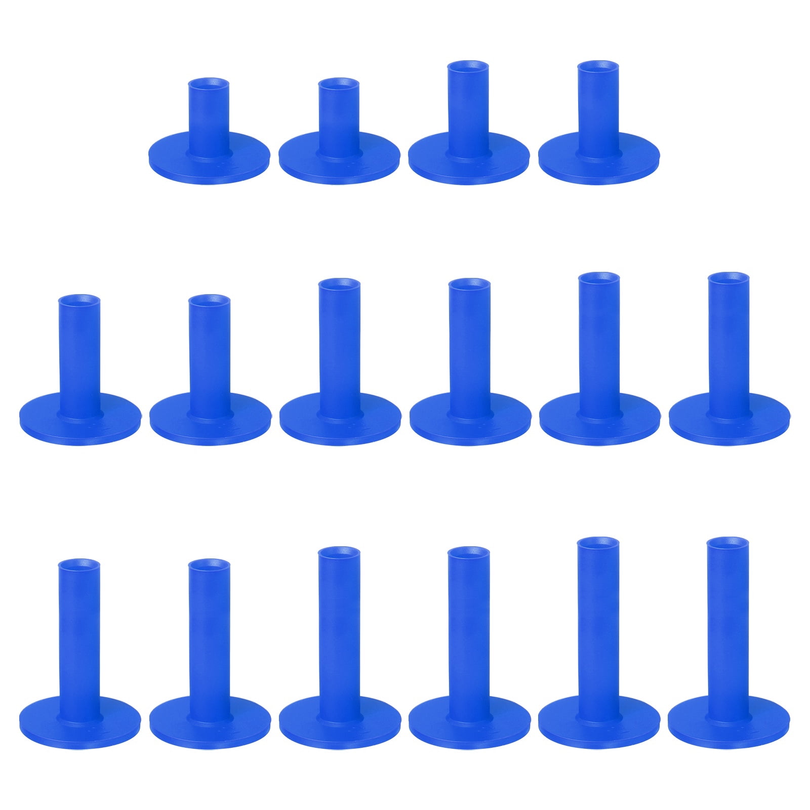 Uxcell Rubber Golf Tees for Mats, 8 Size & 16Pcs & Blue Unbreakable Golf Training Tees Simulator Practice-Fitting for (Indoor Outdoor Practice Backyard Home Office Driving Range)
