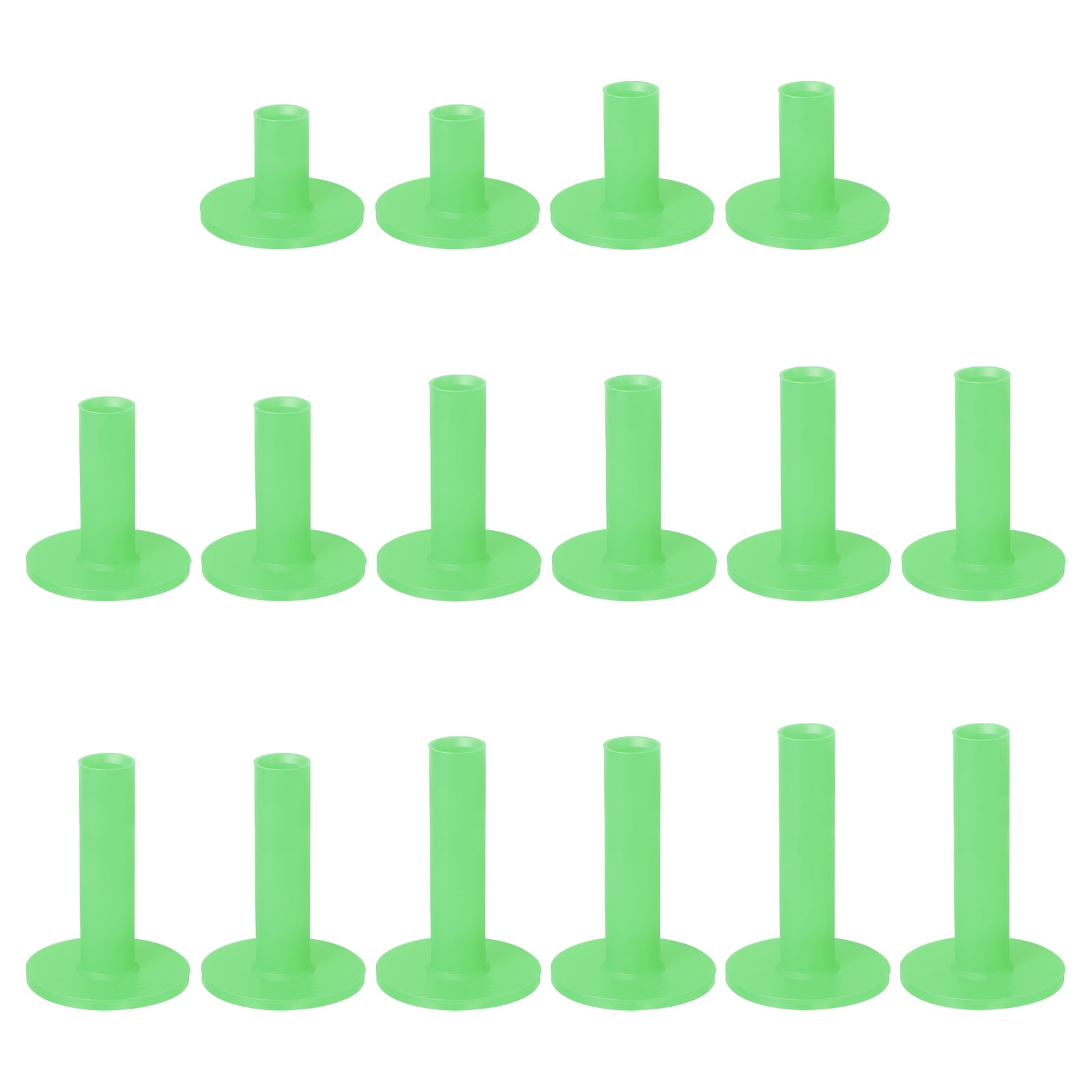 Uxcell Rubber Golf Tees for Mats, 8 Size & 16Pcs & Green Unbreakable Golf Training Tees Simulator Practice-Fitting for (Indoor Outdoor Practice Backyard Home Office Driving Range)
