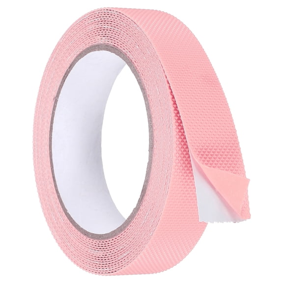 Uxcell Rubber Grip Tape, 1 in x 16 ft Non-Slip Tape with Texture Waterproof Adhesive Non-Abrasive Grip Tapes for DIY Tool, Indoor & Outdoor Stair Steps, Ramp, Pink