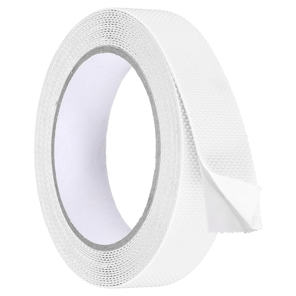 Uxcell Rubber Grip Tape, 1 in x 16 ft Non-Slip Tape with Texture Waterproof Adhesive Non-Abrasive Grip Tapes for DIY Tool, Indoor & Outdoor Stair Steps, Ramp, White
