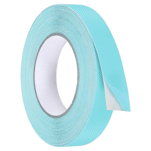 Uxcell Rubber Grip Tape, 1 in x 33 ft Non-Slip Tape with Texture Waterproof Adhesive Non-Abrasive Grip Tapes for DIY Tool, Indoor & Outdoor Stair Steps, Ramp, Light Blue