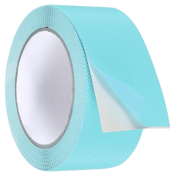 Uxcell Rubber Grip Tape, 2 in x 16 ft Non-Slip Tape with Texture Waterproof Adhesive Non-Abrasive Grip Tapes for DIY Tool, Indoor & Outdoor Stair Steps, Ramp, Light Blue