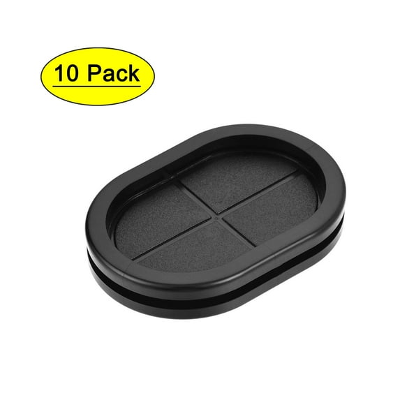 Uxcell Rubber Grommet Oval Double-Sided Mount Size 75 x 50 mm for Wire Protection 10 Pack