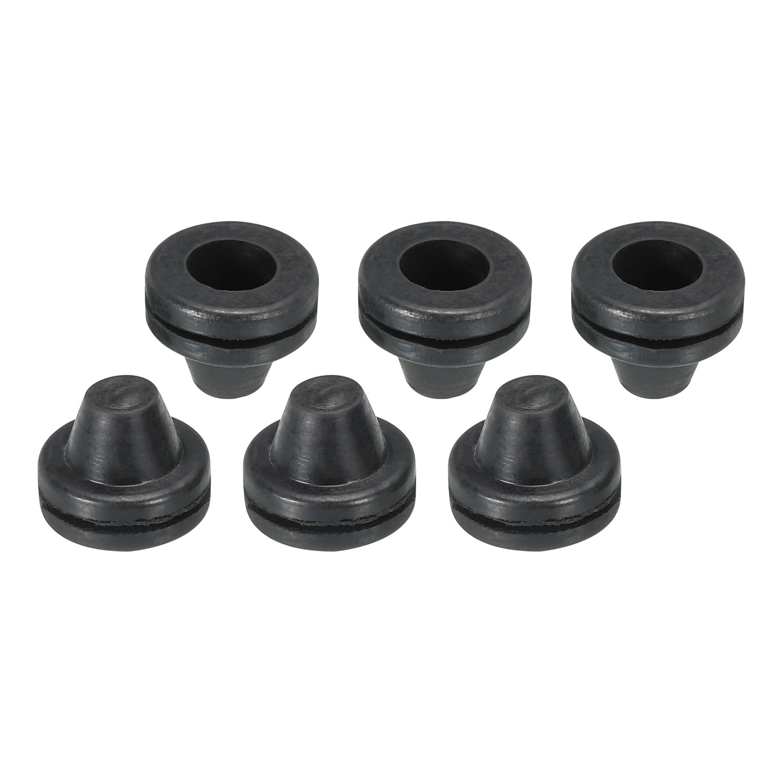 Uxcell Rubber Grommets ID 0.35" OD 0.75" TowerShaped Black for