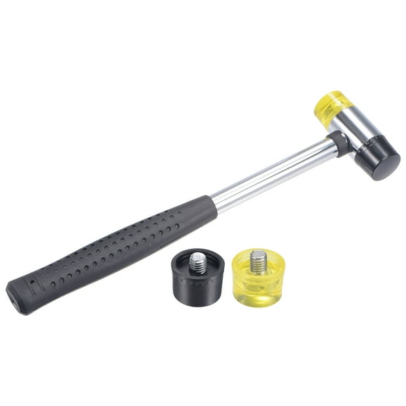 Uxcell Rubber Hammer 1inch with Soft/Hard Replacement Mallet NonSlip Grip