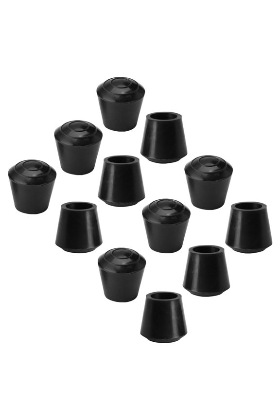 Rubber Leg Cap End Tip Furniture Feet Protector 12.6mm 1/2" Inner Dia 12 Pack