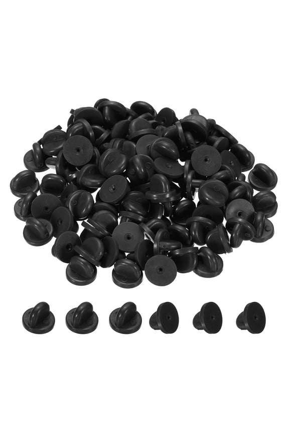 Rubber Pin Backs Lapel Pin Backing Brooch Holder Decorative Accessories Black 100 Pack