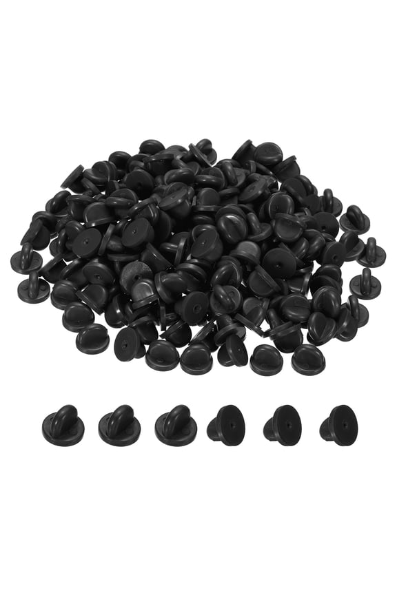 Rubber Pin Backs Lapel Pin Backing Brooch Holder Decorative Accessories Black 200 Pack