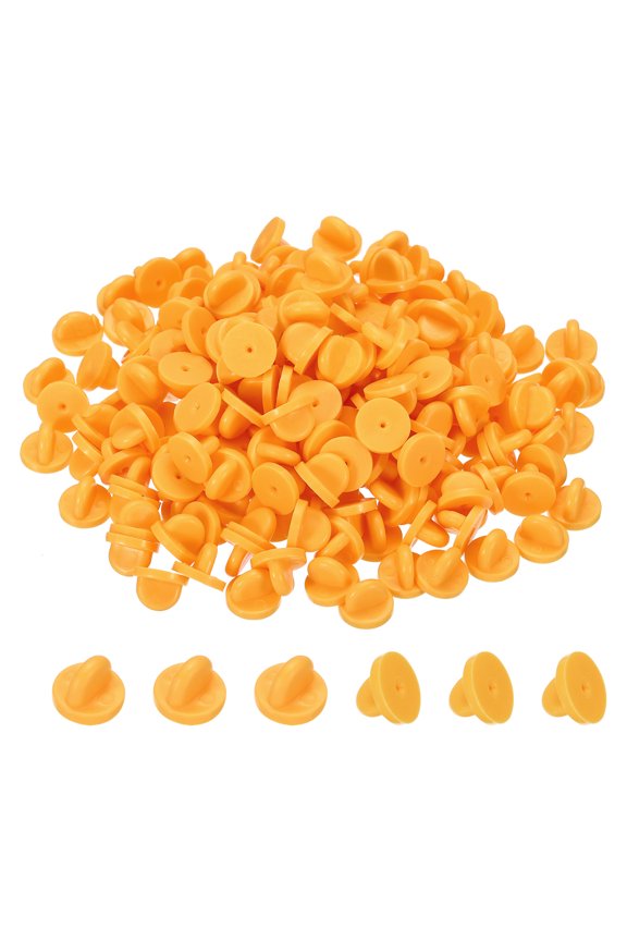 Rubber Pin Backs Lapel Pin Backing Brooch Holder Decorative Accessories Orange 200 Pack