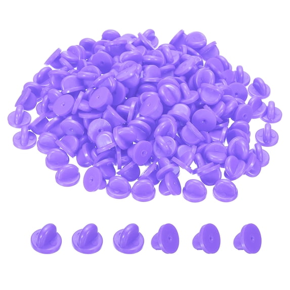 Uxcell Rubber Pin Backs Lapel Pin Backing Brooch Holder Decorative Accessories Purple 200 Pack