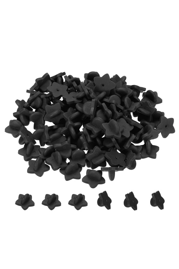 Rubber Pin Backs Star Shape Lapel Pin Backing Brooch Holder Decorative Accessories Black 100 Pack
