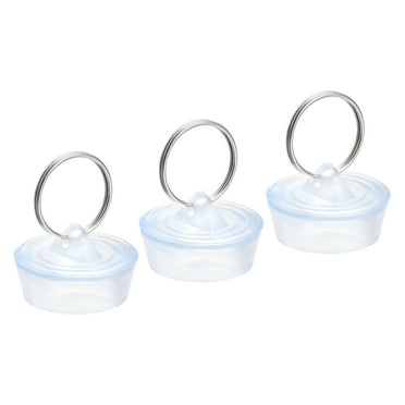 Uxcell Rubber Sink Plug, Clear Drain Stopper Fit 1-1/8" to 1-1/4" Drain for Bathtub Kitchen and Bathroom 3 Pack