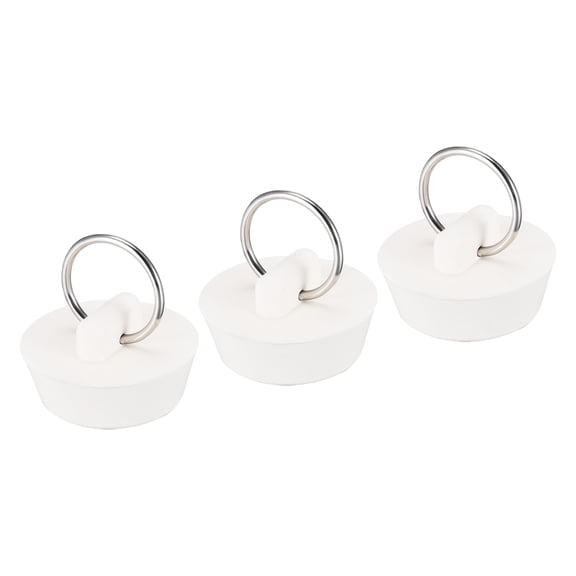 Uxcell Rubber Sink Plug, White Drain Stopper Fit 1 1/8" to 1 3/16" Drain for Bathtub Kitchen and Bathroom 3 Pack