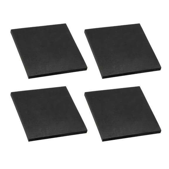 Uxcell Rubber Solid Anti-Vibration Pads, 4 Pcs 80mm x 8mm Thick Rubber Square Washers Multi-Purpose Gasket Pad Bushings Spacer for HVAC Compressor Air Conditioner, Black