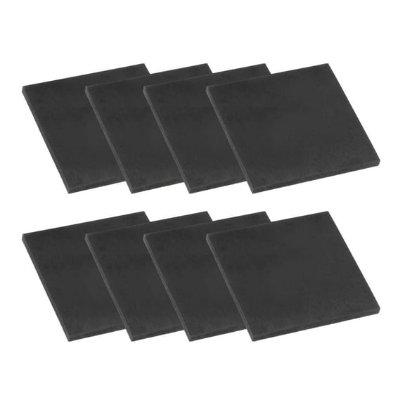 Uxcell Rubber Solid Anti-Vibration Pads, 8 Pcs 60mm x 4mm Thick Rubber Square Washers Multi-Purpose Gasket Pad Bushings Spacer for HVAC Compressor Air Conditioner, Black