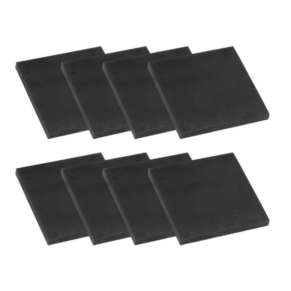 Uxcell Rubber Solid Anti-Vibration Pads, 8 Pcs 60mm x 6mm Thick Rubber Square Washers Multi-Purpose Gasket Pad Bushings Spacer for HVAC Compressor Air Conditioner, Black