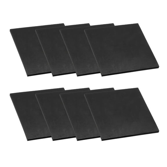 Uxcell Rubber Solid Anti-Vibration Pads, 8 Pcs 80mm x 4mm Thick Rubber Square Washers Multi-Purpose Gasket Pad Bushings Spacer for HVAC Compressor Air Conditioner, Black