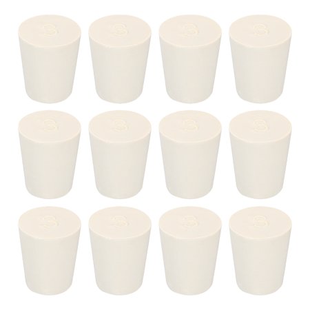 Uxcell Rubber Tapered Plug 17mm to 23mm Solid Test Tubes Bungs Stopper White for Lab Home 12 Pack