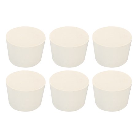 Uxcell Rubber Tapered Plug 38mm to 46mm Solid Test Tubes Bungs Stopper White for Lab Home 6 Pack