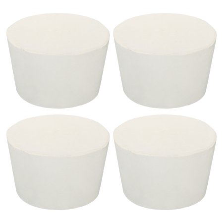 Uxcell Rubber Tapered Plug 51mm to 62mm Solid Test Tubes Bungs Stopper White for Lab Home 4 Pack