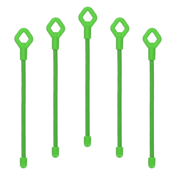 Uxcell Silicone Cable Ties, 6 Inch Reusable Twist Cable Ties Heavy Duty Bendable for Bundling Holding, 5 Pcs, Green