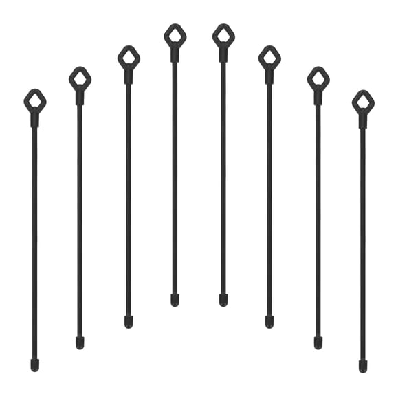 Uxcell Silicone Cable Ties, 10 Inch Reusable Twist Cable Ties Heavy Duty Bendable for Bundling Holding, 8 Pcs, Black
