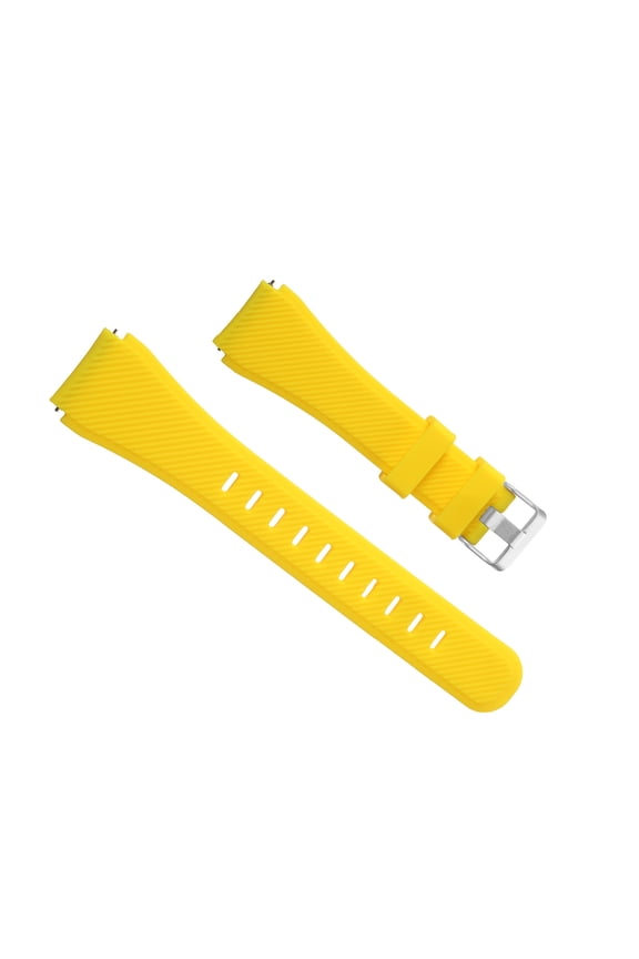 Rubber Watch Band 20mm Width, Unique Design Silicone Strap for Smart Watch Yellow