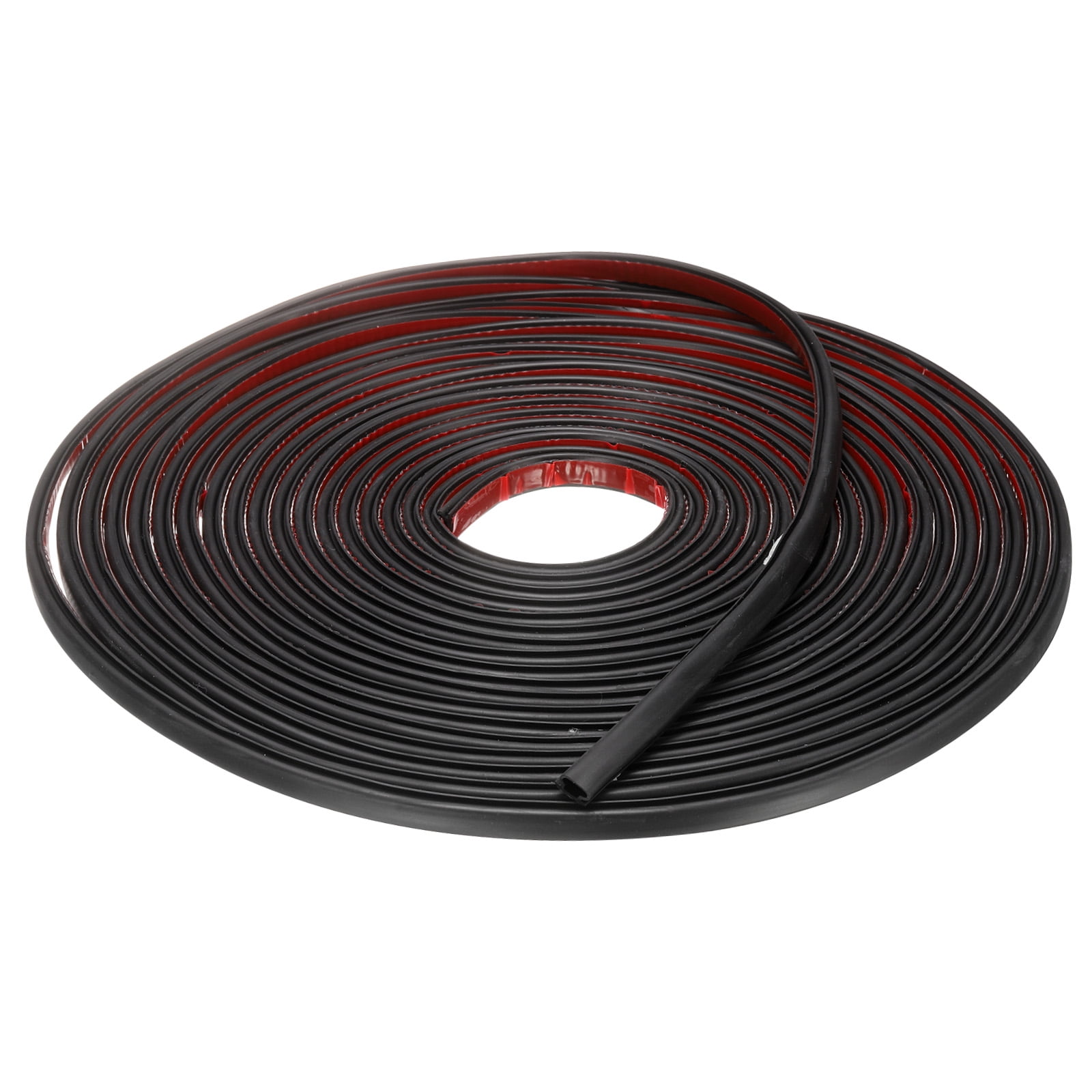Uxcell Rubber Weather Stripping Door Seal 40ft x 9mm Self-Adhesive D-Shape Door Seal Strip Soundproof Waterproof for Door Frame Windows Insulation Large Gap, Black