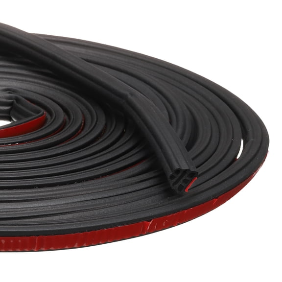 Uxcell Rubber Weather Stripping Door Seal, Self-Adhesive Doors Seal Strip (Black,0.4"x52Ft)