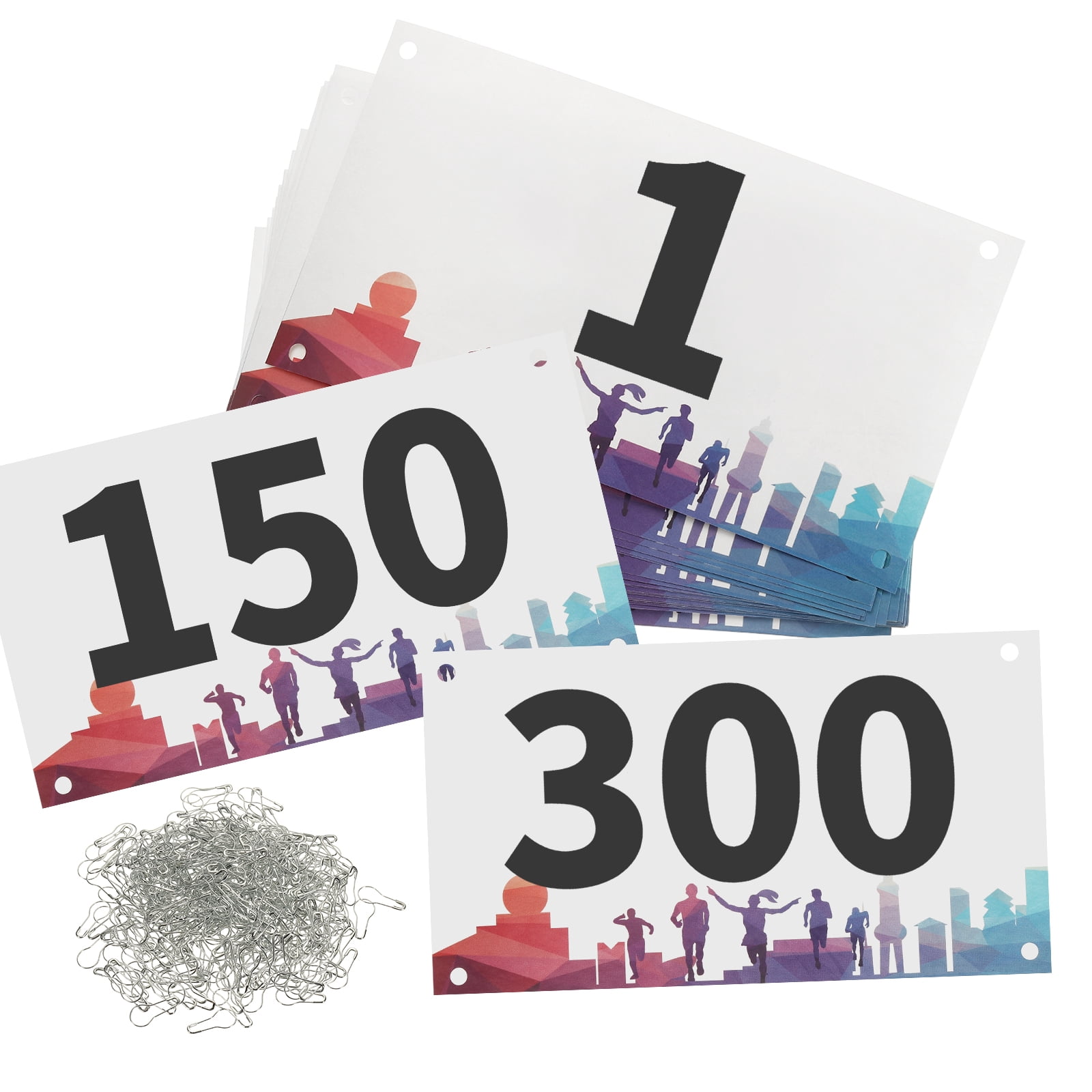 Uxcell Running Bib Numbers 7x4 Inch, 1-300 Waterproof Tearproof Race ...