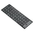 thumbnail image 1 of Uxcell Russian Keyboard Layout Stickers Computer Replacement Cover Universal Black Background White Lettering, 4 Pack, 1 of 5