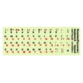 thumbnail image 1 of Uxcell Russian Keyboard Stickers Glow in the Dark Luminous Keyboard Replacement Cover, Red Lettering, 1 of 6