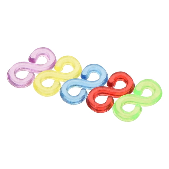 Uxcell S Clips Connectors Rubber Band Plastic Connectors Kit Muti-color 600 Pack