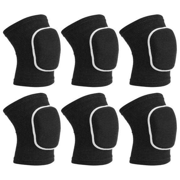 Uxcell S Protective Knee Pads Volleyball Knee Pads Sponge Knee Pads Brace, Black White 3 Pairs