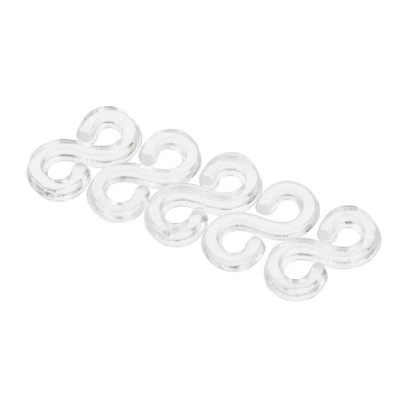 Uxcell S Shape Clips Connectors Rubber Band Plastic Kit with Box Clear 300 Pack