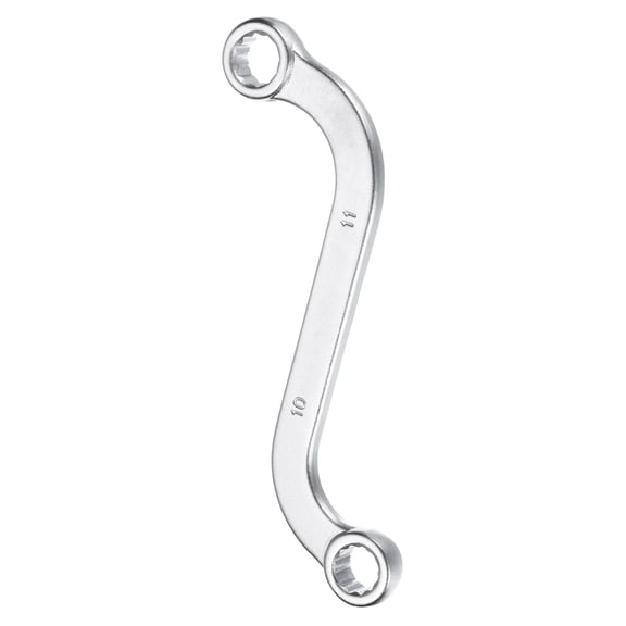 Uxcell S-Style Box Wrench Metric 10 x 11mm 12-Point CR-V Double End S Box Wrench